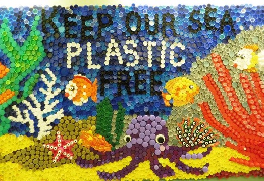 Some of the potential plastic bottle top mosaics